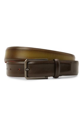 Мужской кожаный ремень SANTONI темно-зеленого цвета по цене 34650 руб., арт. CM35VS003B91GFULV46 | Фото 1 Мужской кожаный ремень SANTONI темно-зеленого цвета, арт. CM35VS003B91GFULV46 | Фото 1 (Случай: Формальный; Материал: Натуральная кожа)