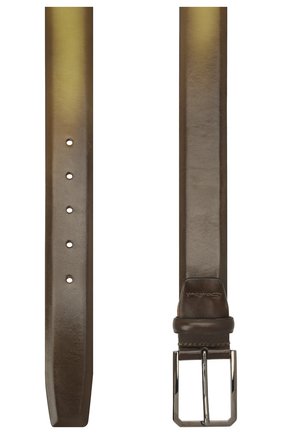 Мужской кожаный ремень SANTONI темно-зеленого цвета по цене 34650 руб., арт. CM35VS003B91GFULV46 | Фото 2 Мужской кожаный ремень SANTONI темно-зеленого цвета, арт. CM35VS003B91GFULV46 | Фото 2 (Случай: Формальный; Материал: Натуральная кожа)