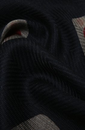 Мужской шерстяной шарф GIORGIO ARMANI темно-синего цвета по цене 34250 руб., арт. 745007/1A107 | Фото 2 Мужской шерстяной шарф GIORGIO ARMANI темно-синего цвета, арт. 745007/1A107 | Фото 2 (Материал: Шерсть, Текстиль; Кросс-КТ: шерсть; Аксессуары: Аксессуары)