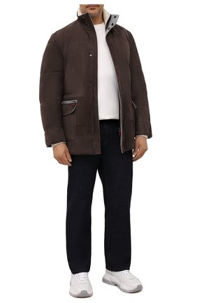 Мужская замшевая куртка KITON коричневого цвета, арт. UW1015V0380A | Фото 2 (Материал подклада: Купро; Рукава: Длинные; Кросс-КТ: Куртка; Стили: Кэжуэл; Длина (верхняя одежда): До середины бедра; Материал внешний: Замша, Натуральная кожа; Мужское Кросс-КТ: утепленные куртки)