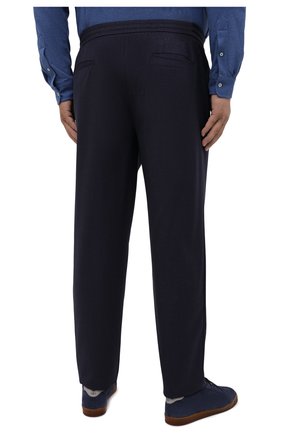 Мужские шерстяные брюки MARCO PESCAROLO темно-синего цвета, арт. CHIAIAM/ZIP+SFILA/4414 | Фото 4 (Big sizes: Big Sizes; Материал внешний: Шерсть; Длина (брюки, джинсы): Стандартные; Случай: Повседневный; Стили: Кэжуэл)