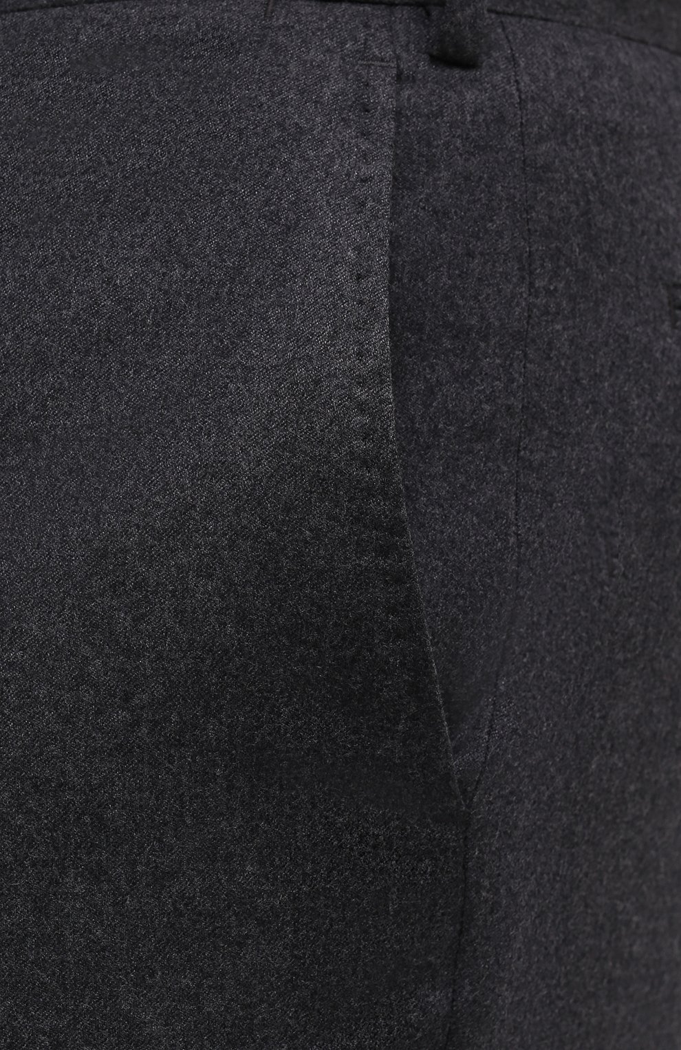 Мужские брюки из шерсти и кашемира BRIONI серого цвета, арт. RPAV0Q/08AB3/M0ENA | Фото 5 (Материал внешний: Шерсть; Длина (брюки, джинсы): Стандартные; Стили: Классический; Материал подклада: Синтетический материал, Хлопок; Случай: Формальный)