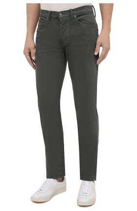 Мужские хлопковые брюки TOM FORD зеленого цвета, арт. BYJ39/TFD002 | Фото 3 (Силуэт М (брюки): Прямые; Длина (брюки, джинсы): Стандартные; Случай: Повседневный; Материал внешний: Хлопок; Стили: Кэжуэл)