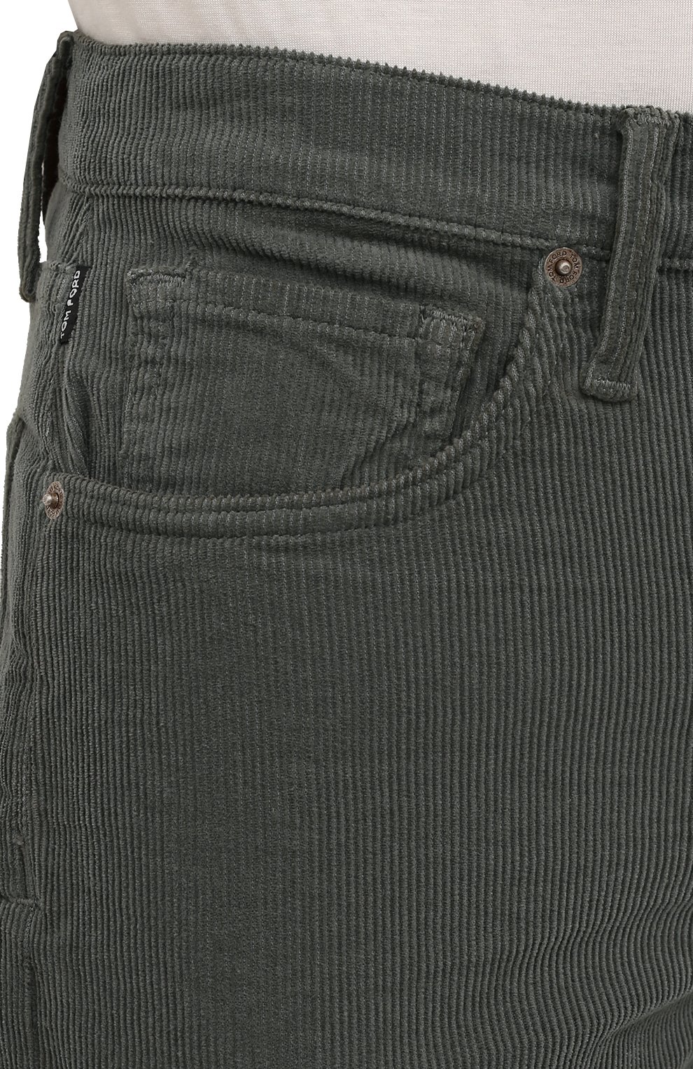 Мужские хлопковые брюки TOM FORD зеленого цвета, арт. BYJ39/TFD002 | Фото 5 (Силуэт М (брюки): Прямые; Длина (брюки, джинсы): Стандартные; Случай: Повседневный; Материал внешний: Хлопок; Стили: Кэжуэл)