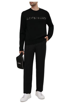 Мужской шерстяной джемпер GIVENCHY черного цвета по цене 116500 руб., арт. BM90GH4Y54 | Фото 2 Мужской шерстяной джемпер GIVENCHY черного цвета, арт. BM90GH4Y54 | Фото 2