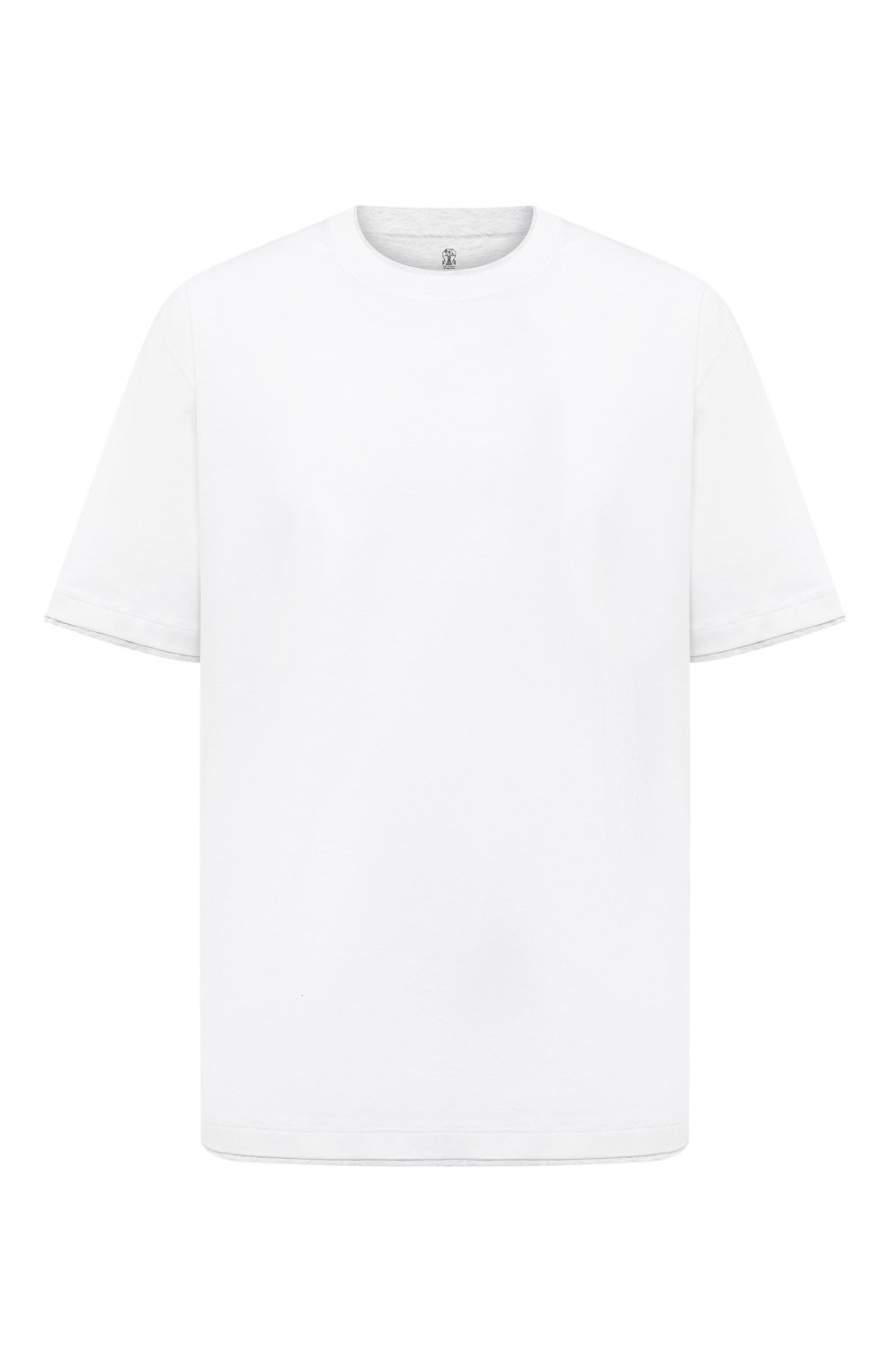 Мужская хлопковая футболка BRUNELLO CUCINELLI белого цвета, арт. M0T717427W | Фото 1 (Big sizes: Big Sizes; Принт: Без принта; Рукава: Короткие; Длина (для топов): Удлиненные; Материал внешний: Хлопок; Стили: Кэжуэл)