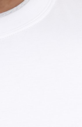 Мужская хлопковая футболка BRUNELLO CUCINELLI белого цвета, арт. M0T717427W | Фото 5 (Big sizes: Big Sizes; Принт: Без принта; Рукава: Короткие; Длина (для топов): Удлиненные; Материал внешний: Хлопок; Стили: Кэжуэл)
