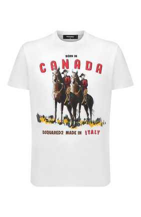 Мужская хлопковая футболка DSQUARED2 белого цвета по цене 20800 руб., арт. S74GD0854/S23009 | Фото 1 Мужская хлопковая футболка DSQUARED2 белого цвета, арт. S74GD0854/S23009 | Фото 1