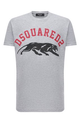 Мужская футболка из хлопка и вискозы DSQUARED2 серого цвета по цене 17950 руб., арт. S74GD0864/S22146 | Фото 1 Мужская футболка из хлопка и вискозы DSQUARED2 серого цвета, арт. S74GD0864/S22146 | Фото 1