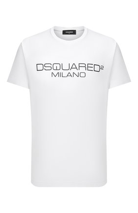 Мужская хлопковая футболка DSQUARED2 белого цвета, арт. S74GD0899/S22844 | Фото 1 (Материал внешний: Хлопок; Длина (для топов): Стандартные; Рукава: Короткие; Стили: Гранж; Принт: С принтом)