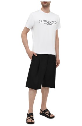 Мужская хлопковая футболка DSQUARED2 белого цвета, арт. S74GD0899/S22844 | Фото 2 (Материал внешний: Хлопок; Длина (для топов): Стандартные; Рукава: Короткие; Стили: Гранж; Принт: С принтом)
