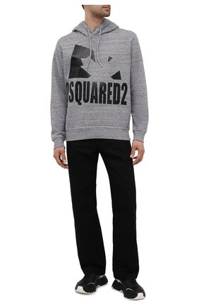 Мужской хлопковое худи DSQUARED2 серого цвета по цене 39800 руб., арт. S74GU0530/S25463 | Фото 2 Мужской хлопковое худи DSQUARED2 серого цвета, арт. S74GU0530/S25463 | Фото 2