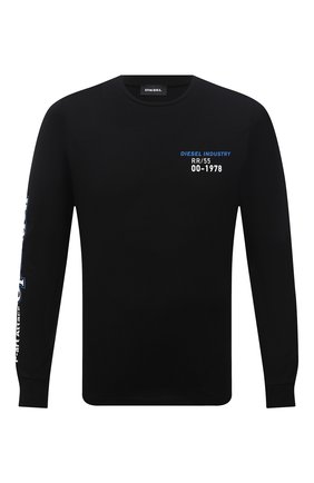 Мужская хлопковый лонгслив DIESEL черного цвета по цене 7360 руб., арт. A02975/0GRAI | Фото 1 Мужская хлопковый лонгслив DIESEL черного цвета, арт. A02975/0GRAI | Фото 1 (Материал внешний: Хлопок; Длина (для топов): Стандартные; Рукава: Длинные; Стили: Гранж; Принт: С принтом; Региональные ограничения белый список (Axapta Mercury): RU)