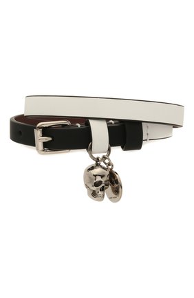 Мужской кожаный браслет ALEXANDER MCQUEEN черно-белого цвета по цене 25450 руб., арт. 554466/1AACQ | Фото 1 Мужской кожаный браслет ALEXANDER MCQUEEN черно-белого цвета, арт. 554466/1AACQ | Фото 1