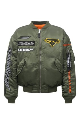 Мужской утепленный бомбер VETEMENTS хаки цвета по цене 209500 руб., арт. UA52JA700G 1307/M | Фото 1 Мужской утепленный бомбер VETEMENTS хаки цвета, арт. UA52JA700G 1307/M | Фото 1