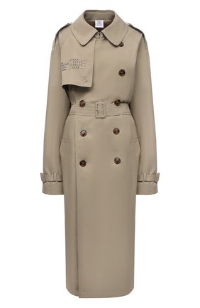 Женский хлопковый тренч VETEMENTS бежевого цвета по цене 171000 руб., арт. UA52C0240C 1004/W | Фото 1 Женский хлопковый тренч VETEMENTS бежевого цвета, арт. UA52C0240C 1004/W | Фото 1