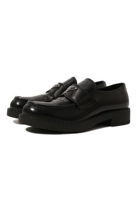 Мужские кожаные лоферы chocolate PRADA черного цвета по цене 71000 руб., арт. 2DE127-055-F0002 | Фото 1 Мужские кожаные лоферы chocolate PRADA черного цвета, арт. 2DE127-055-F0002 | Фото 1