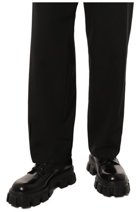 Мужские кожаные дерби monolith PRADA черного цвета, арт. 2EE342-3LFR-F0002 | Фото 3 (Материал внешний: Кожа; Стили: Классический)