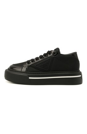 Женские комбинированные кеды macro PRADA черного цвета по цене 66000 руб., арт. 1E661M-3LF5-F0632-045 | Фото 2 Женские комбинированные кеды macro PRADA черного цвета, арт. 1E661M-3LF5-F0632-045 | Фото 2