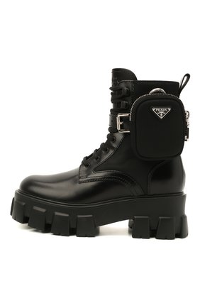 Женские кожаные ботинки monolith PRADA черного цвета по цене 105000 руб., арт. 1T255M-3L09-F0002 | Фото 2 Женские кожаные ботинки monolith PRADA черного цвета, арт. 1T255M-3L09-F0002 | Фото 2