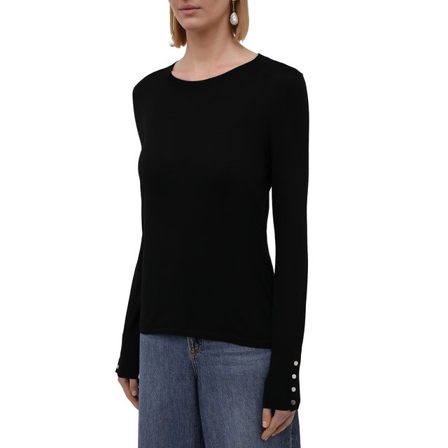 Шерстяной пуловер BOSS 50376532, цвет чёрный, размер 50 - фото 3