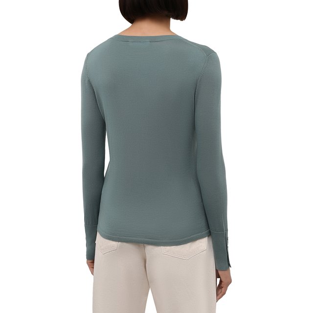 Шерстяной пуловер BOSS 50376532, цвет зелёный, размер 44 - фото 4