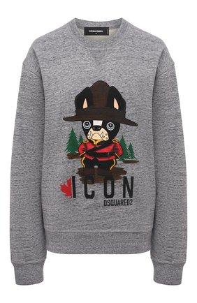 Женский хлопковый свитшот DSQUARED2 серого цвета по цене 34700 руб., арт. S80GU0051/S25477 | Фото 1 Женский хлопковый свитшот DSQUARED2 серого цвета, арт. S80GU0051/S25477 | Фото 1 (Длина (для топов): Стандартные; Рукава: Длинные; Материал внешний: Хлопок; Женское Кросс-КТ: Свитшот-одежда; Стили: Спорт-шик)