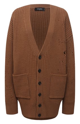 Женский шерстяной кардиган DSQUARED2 коричневого цвета по цене 67950 руб., арт. S75HA1084/S17407 | Фото 1 Женский шерстяной кардиган DSQUARED2 коричневого цвета, арт. S75HA1084/S17407 | Фото 1