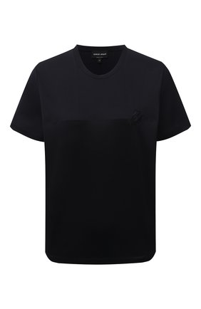 Женская хлопковая футболка GIORGIO ARMANI темно-синего цвета по цене 28300 руб., арт. 6KAM57/AJVIZ | Фото 1 Женская хлопковая футболка GIORGIO ARMANI темно-синего цвета, арт. 6KAM57/AJVIZ | Фото 1