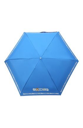 Женский складной зонт MOSCHINO голубого цвета, арт. 8123-SUPERMINI | Фото 1 (Материал: Текстиль, Металл, Синтетический материал)