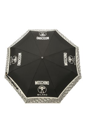 Женский складной зонт MOSCHINO черно-белого цвета, арт. 8872-0PENCL0SE | Фото 1 (Материал: Металл, Текстиль, Синтетический материал)