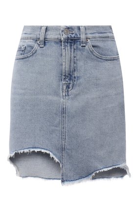 Женская джинсовая юбка 7 FOR ALL MANKIND голубого цвета по цене 13400 руб., арт. JSSKB750L0 | Фото 1 Женская джинсовая юбка 7 FOR ALL MANKIND голубого цвета, арт. JSSKB750L0 | Фото 1
