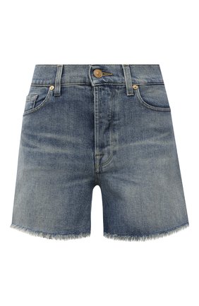 Женские джинсовые шорты 7 FOR ALL MANKIND голубого цвета по цене 13400 руб., арт. JSSHB750MW | Фото 1 Женские джинсовые шорты 7 FOR ALL MANKIND голубого цвета, арт. JSSHB750MW | Фото 1 (Материал внешний: Хлопок, Деним; Длина Ж (юбки, платья, шорты): Мини; Женское Кросс-КТ: Шорты-одежда; Кросс-КТ: Деним; Стили: Гранж)
