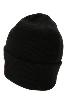 Мужская шерстяная шапка DSQUARED2 черного цвета, арт. KNM0001 01W04333 | Фото 2 (Материал: Шерсть, Текстиль; Кросс-КТ: Трикотаж)