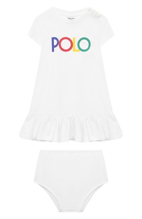 Детского комплект из платья и шорт POLO RALPH LAUREN белого цвета по цене 6465 руб., арт. 310844932 | Фото 1 Детского комплект из платья и шорт POLO RALPH LAUREN белого цвета, арт. 310844932 | Фото 1