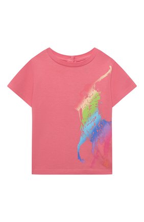Детский хлопковая футболка POLO RALPH LAUREN розового цвета по цене 3295 руб., арт. 310841390 | Фото 1 Детский хлопковая футболка POLO RALPH LAUREN розового цвета, арт. 310841390 | Фото 1