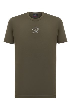 Мужская хлопковая футболка PAUL&SHARK хаки цвета по цене 12300 руб., арт. 11311607/C00 | Фото 1 Мужская хлопковая футболка PAUL&SHARK хаки цвета, арт. 11311607/C00 | Фото 1 (Длина (для топов): Стандартные; Рукава: Короткие; Материал внешний: Хлопок; Стили: Кэжуэл; Принт: С принтом)