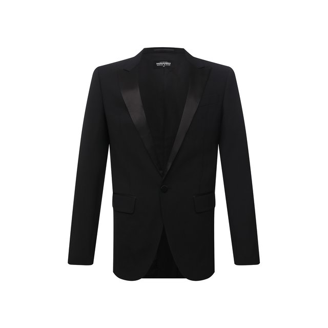 Шерстяной пиджак Dsquared2 черного цвета