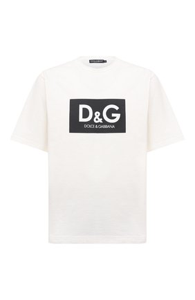 Мужская хлопковая футболка DOLCE & GABBANA белого цвета по цене 47300 руб., арт. G8NG4T/HU7IL | Фото 1 Мужская хлопковая футболка DOLCE & GABBANA белого цвета, арт. G8NG4T/HU7IL | Фото 1