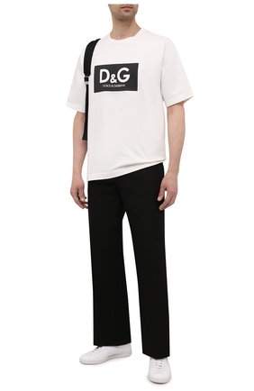 Мужская хлопковая футболка DOLCE & GABBANA белого цвета по цене 47300 руб., арт. G8NG4T/HU7IL | Фото 2 Мужская хлопковая футболка DOLCE & GABBANA белого цвета, арт. G8NG4T/HU7IL | Фото 2