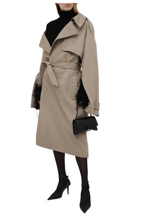 Женский хлопковый тренч BALENCIAGA бежевого цвета по цене 218000 руб., арт. 663007/TKP06 | Фото 2 Женский хлопковый тренч BALENCIAGA бежевого цвета, арт. 663007/TKP06 | Фото 2 (Материал внешний: Хлопок; Рукава: Длинные; Материал утеплителя: Шерсть; Стили: Спорт-шик; Длина (верхняя одежда): Длинные)