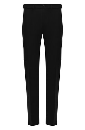 Мужские шерстяные брюки-карго MARCO PESCAROLO черного цвета, арт. P0MPEI/ZIP/4416 | Фото 1 (Материал внешний: Шерсть; Длина (брюки, джинсы): Стандартные; Случай: Повседневный; Силуэт М (брюки): Карго; Стили: Кэжуэл)