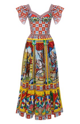 Женское хлопковое платье DOLCE & GABBANA желтого цвета по цене 184000 руб., арт. F6G8RT/GDS11 | Фото 1 Женское хлопковое платье DOLCE & GABBANA желтого цвета, арт. F6G8RT/GDS11 | Фото 1