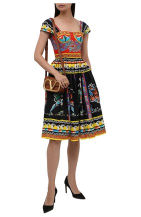 Женское хлопковое платье DOLCE & GABBANA разноцветного цвета по цене 152500 руб., арт. F6WQ8T/GDS11 | Фото 2 Женское хлопковое платье DOLCE & GABBANA разноцветного цвета, арт. F6WQ8T/GDS11 | Фото 2