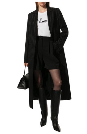 Женская хлопковая футболка DOLCE & GABBANA белого цвета по цене 37700 руб., арт. F8L61T/G7XAZ | Фото 2 Женская хлопковая футболка DOLCE & GABBANA белого цвета, арт. F8L61T/G7XAZ | Фото 2 (Материал внешний: Хлопок; Длина (для топов): Стандартные; Рукава: Короткие; Стили: Гламурный; Принт: С принтом; Женское Кросс-КТ: Футболка-одежда)