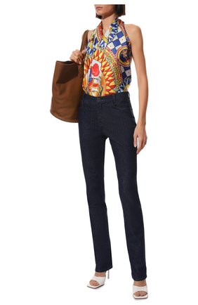 Женский шелковый платок DOLCE & GABBANA желтого цвета по цене 36550 руб., арт. FN086R/FI1T4 | Фото 2 Женский шелковый платок DOLCE & GABBANA желтого цвета, арт. FN086R/FI1T4 | Фото 2