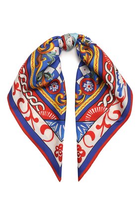 Женский шелковый платок DOLCE & GABBANA синего цвета по цене 25900 руб., арт. FN087R/FI1T1 | Фото 1 Женский шелковый платок DOLCE & GABBANA синего цвета, арт. FN087R/FI1T1 | Фото 1