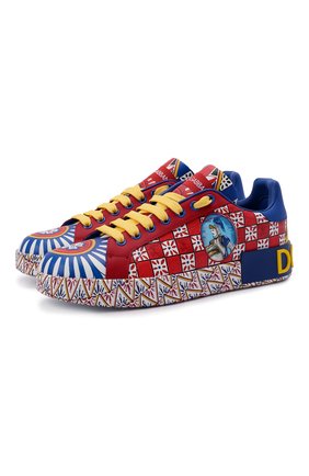 Женские кожаные кеды portofino DOLCE & GABBANA разноцветного цвета по цене 66800 руб., арт. CK1544/AJ755 | Фото 1 Женские кожаные кеды portofino DOLCE & GABBANA разноцветного цвета, арт. CK1544/AJ755 | Фото 1
