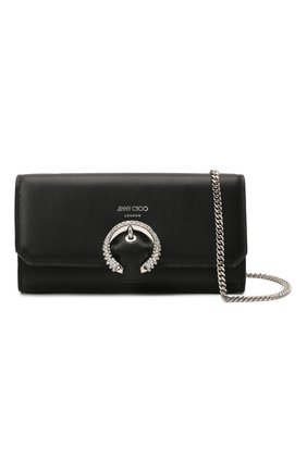 Женский клатч madeline JIMMY CHOO черного цвета по цене 64000 руб., арт. WALLET W/CHAIN/IUY | Фото 5 Женский клатч madeline JIMMY CHOO черного цвета, арт. WALLET W/CHAIN/IUY | Фото 5 (Женское Кросс-КТ: Вечерняя сумка, Клатч-клатчи; Материал: Натуральная кожа; Размер: mini; Ремень/цепочка: На ремешке)