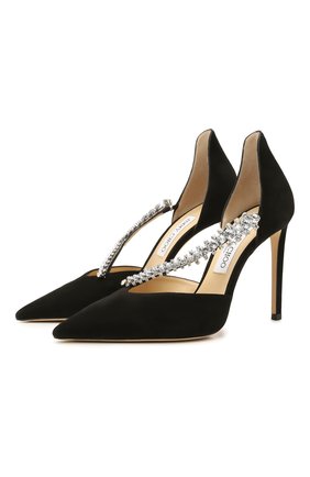 Женские замшевые туфли bee 100 JIMMY CHOO черного цвета по цене 86150 руб., арт. BEE 100/SIW | Фото 1 Женские замшевые туфли bee 100 JIMMY CHOO черного цвета, арт. BEE 100/SIW | Фото 1
